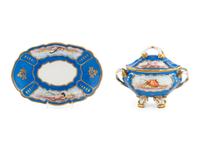 A Sèvres Style Porcelain Sauce Tureen and Tray