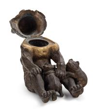 A French Cast Bronze Bear-Form Encrier