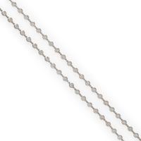 Diamond and White Gold Station Necklace