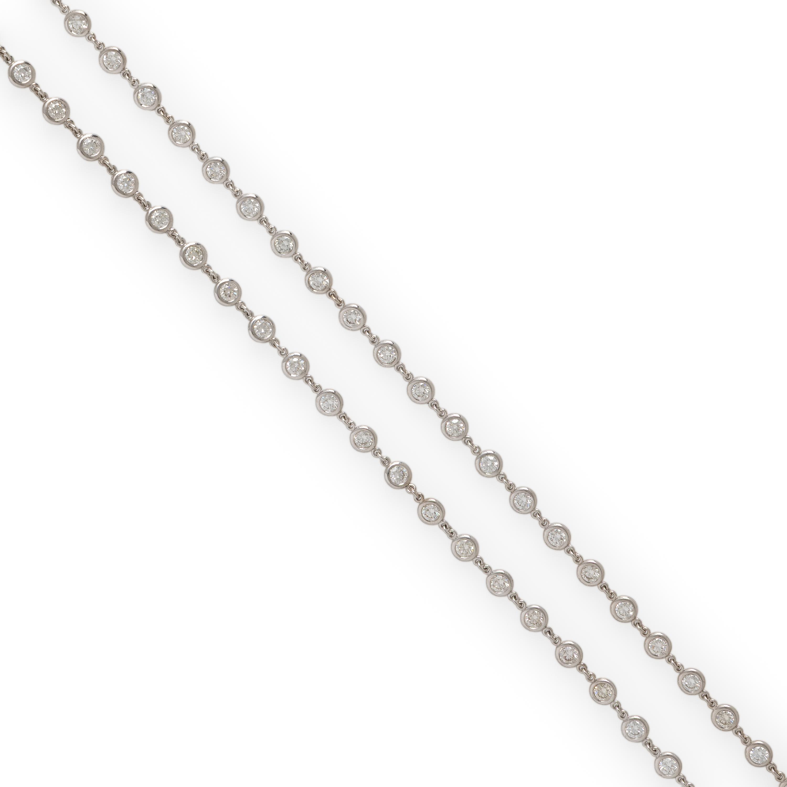 Diamond and White Gold Station Necklace
