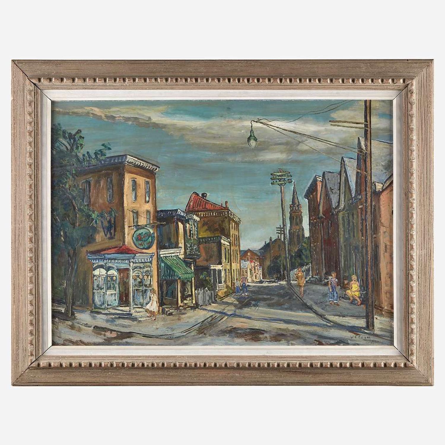 Walter Emerson Baum (American, 1884-1956) Corner Drug Store (The Corner Store)