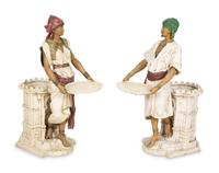 Pair of Orientalist Figures Holding Trays