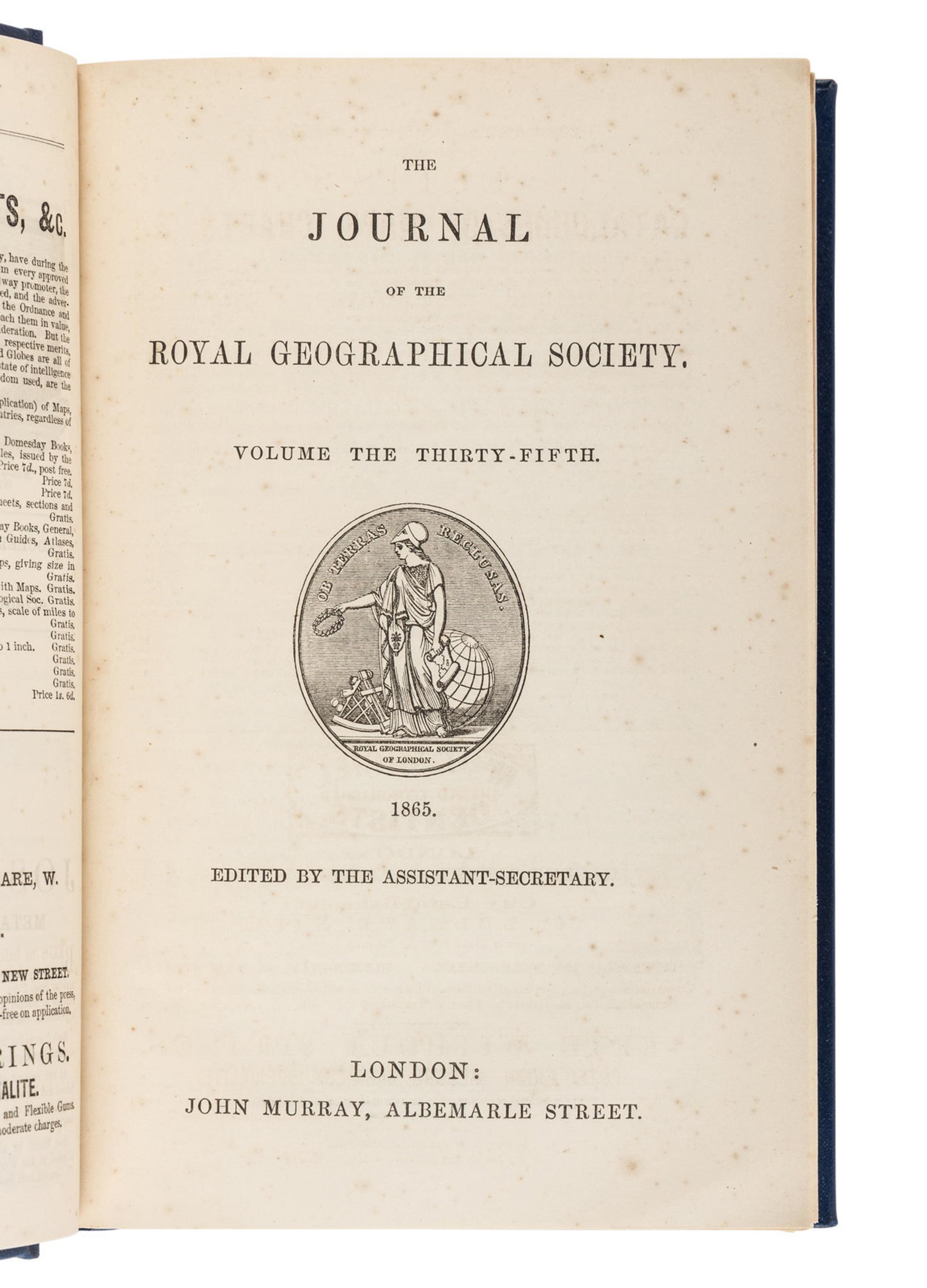 [TRAVEL & EXPLORATION]. [BURTON, Richard Francis, Sir (1821-1890)]. A group of 8 works related to exploration and scientific journals, comprising: