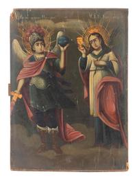 Two Painted Religious Icons on Wood