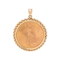 YELLOW GOLD AND COIN PENDANT