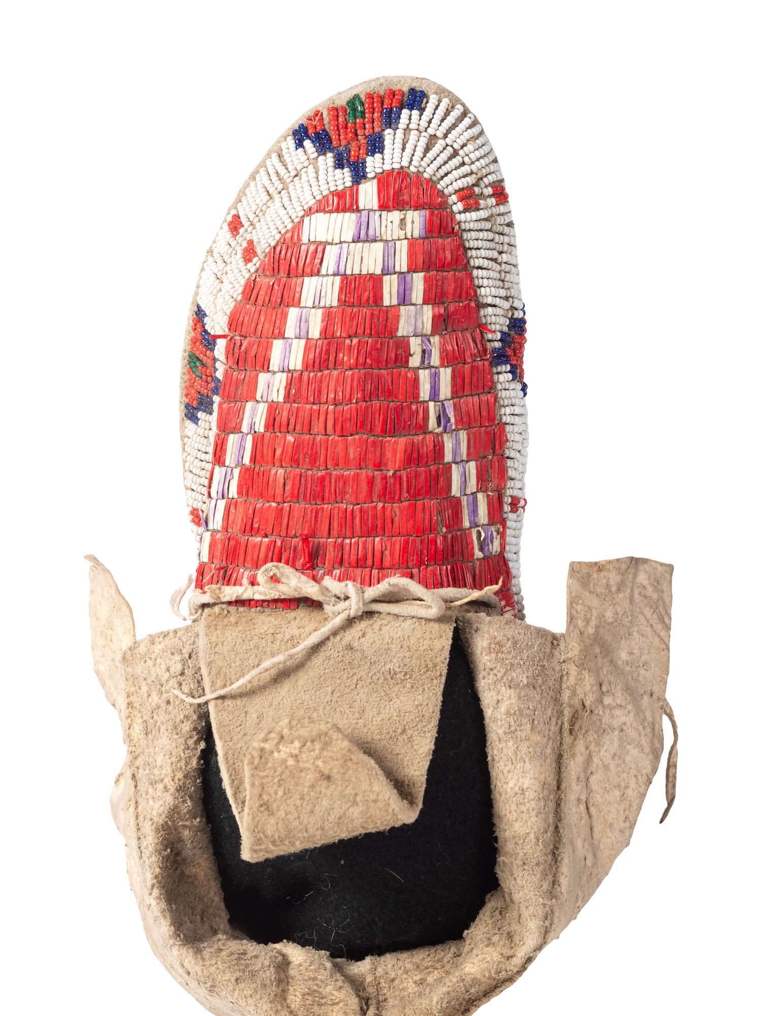 Sioux Quilled and Beaded Hide Moccasins