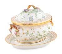 A Royal Copenhagen Flora Danica Porcelain Tureen and Underplate