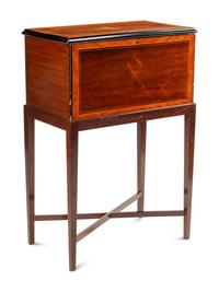 A Swiss Marquetry ‘Bells in Sight’ Cylinder Music Box on Stand