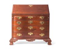 A Chippendale Carved Mahogany Reverse-Serpentine Slant-Front Desk, Attributed to William King (b. 1754 - after 1806) Salem, MA, Circa 1785