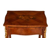 A Louis XV/XVI Transitional Gilt Bronze Mounted Marquetry Library Table