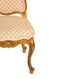 A Pair of Louis XV Style Carved Giltwood Side Chairs