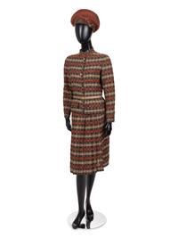 Chanel Haute Couture Skirt Suit and Coat, with Paulette Beret, 1981