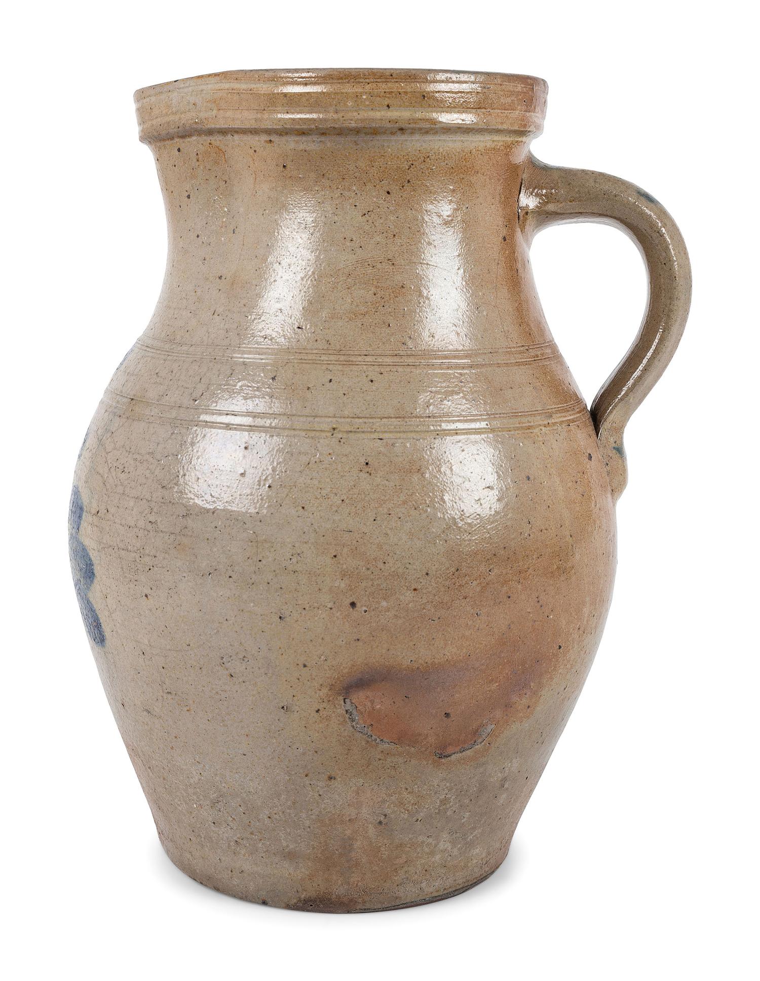 An Ohio Two-Gallon Cobalt-Decorated Stoneware Pitcher