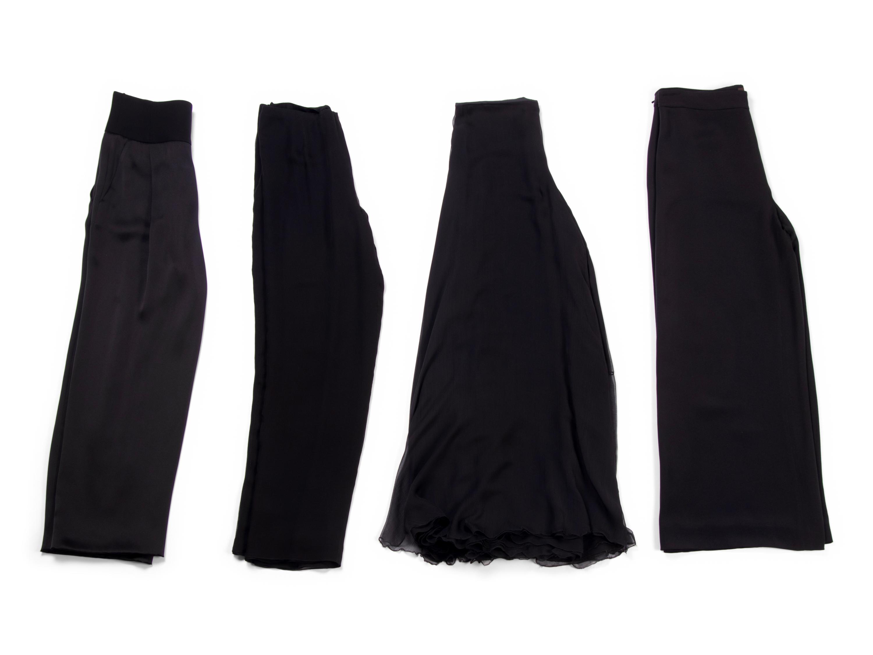 Nine Pairs of Designer Pants: Three Ralph Rucci, One Oscar de la Renta, One Carolina Herrera, and Four Giorgio Armani