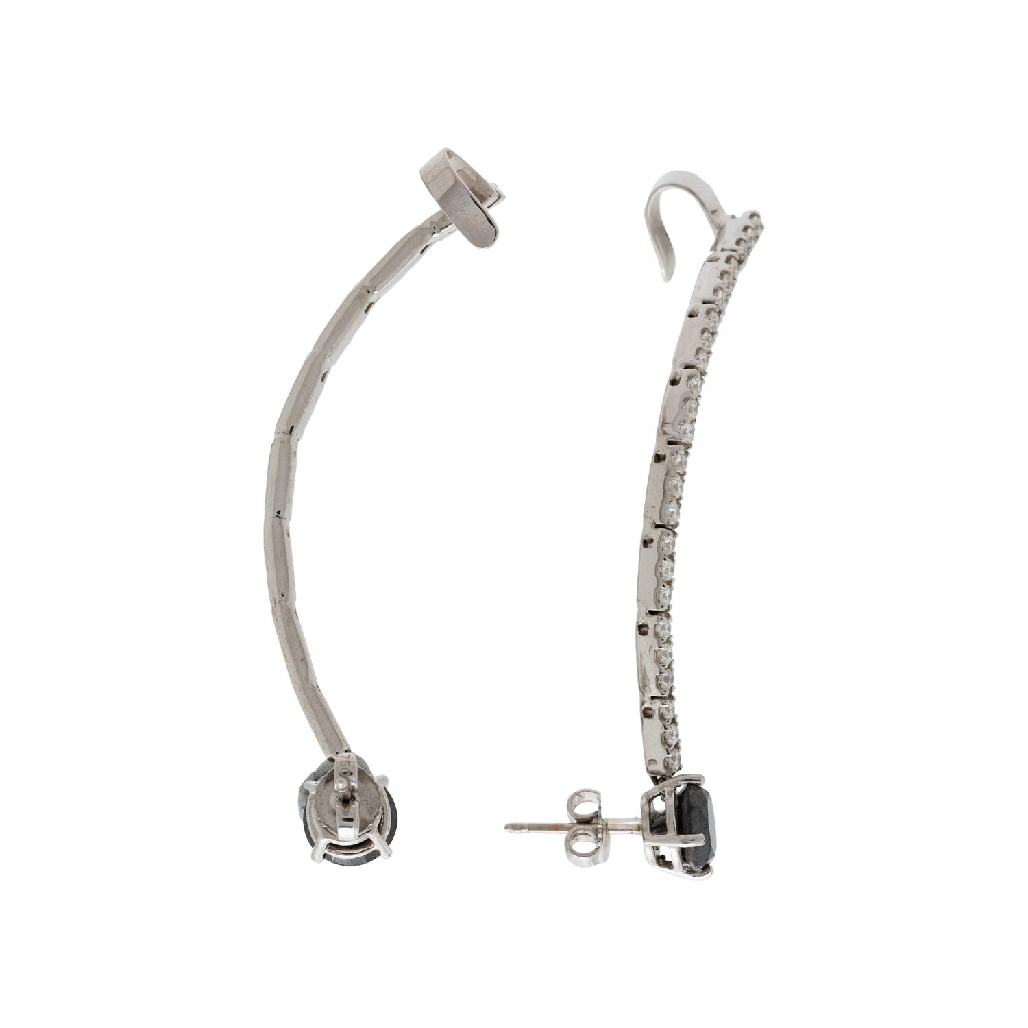 BLACK DIAMOND AND DIAMOND EAR CLIMBERS