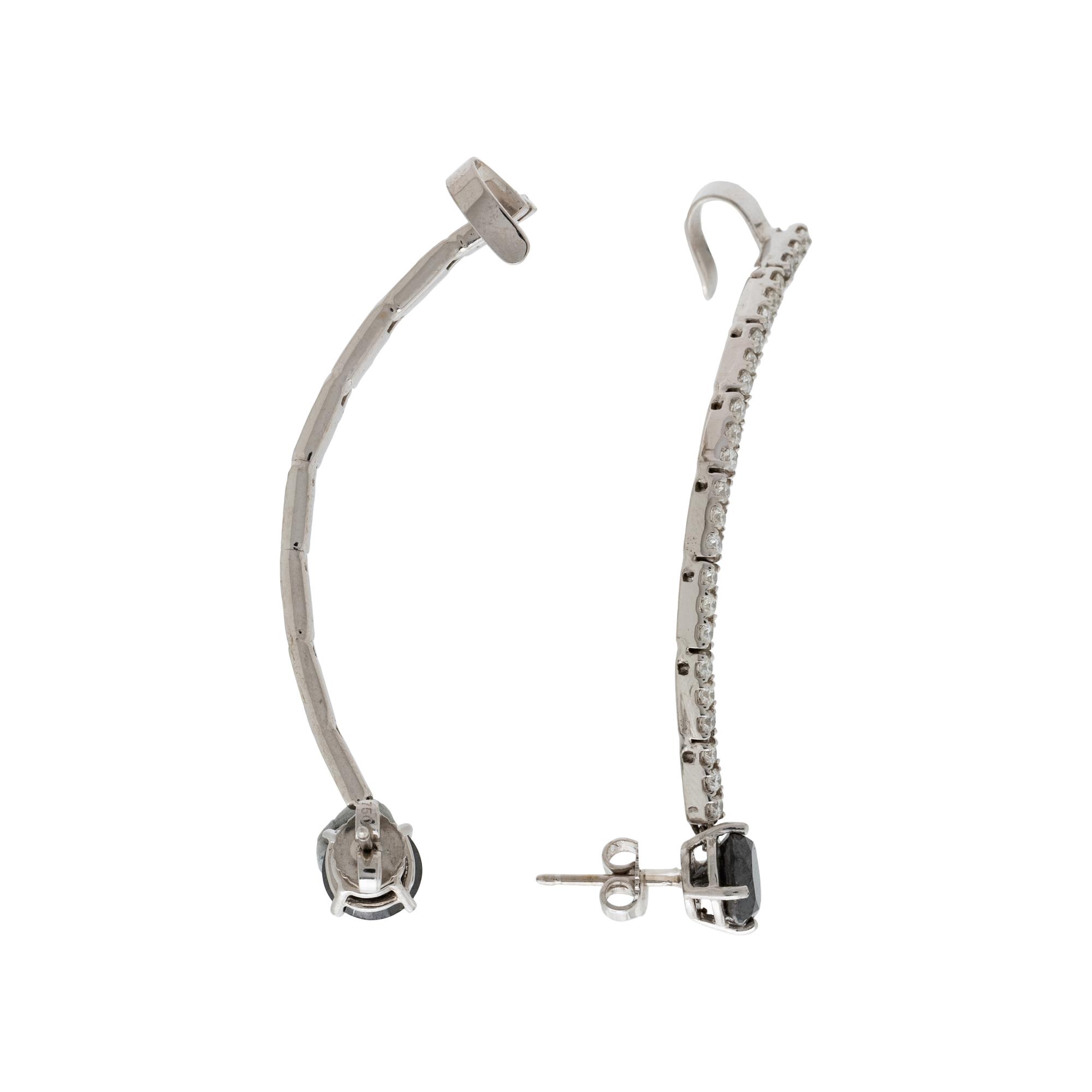 BLACK DIAMOND AND DIAMOND EAR CLIMBERS