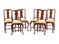 A Set of Six Queen Anne Style Mahogany Dining Chairs