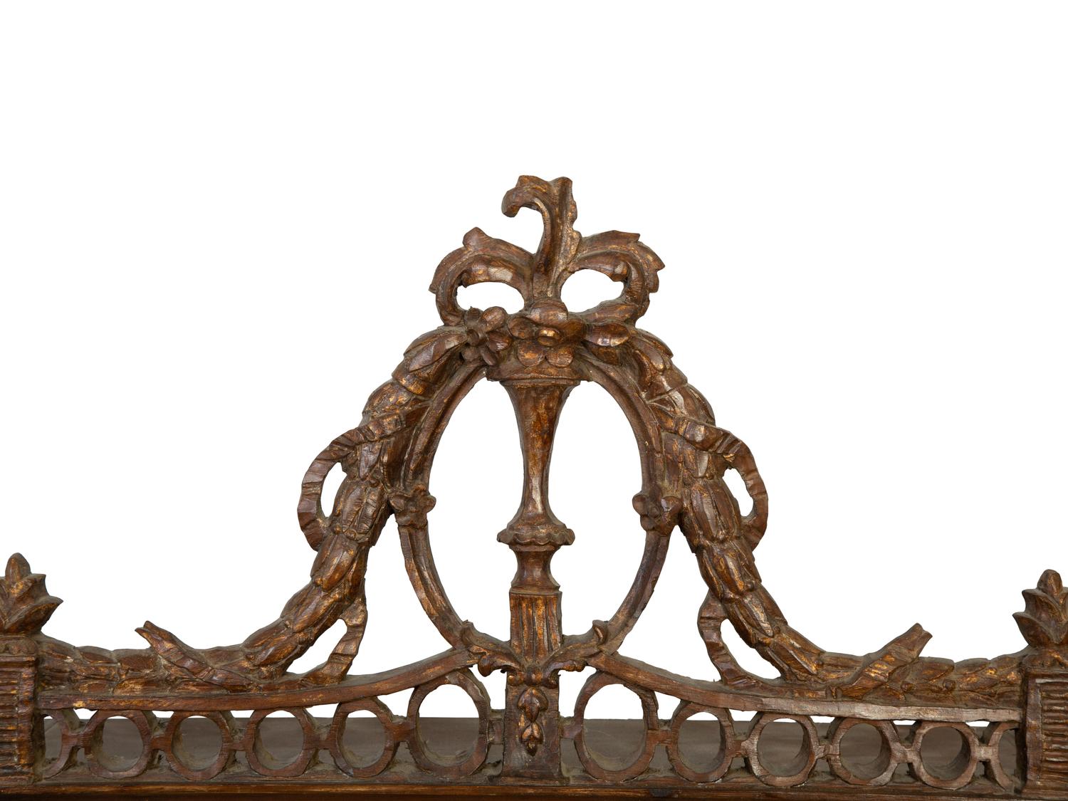 An Italian Louis XVI Style Walnut and Parcel Gilt Hanging Vitrine — 20TH CENTURY