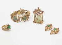 A 14K Yellow Gold and Gemstone Jewelry Suite