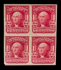 A United States 1906 2-Cent George Washington Imperforate Block of Four