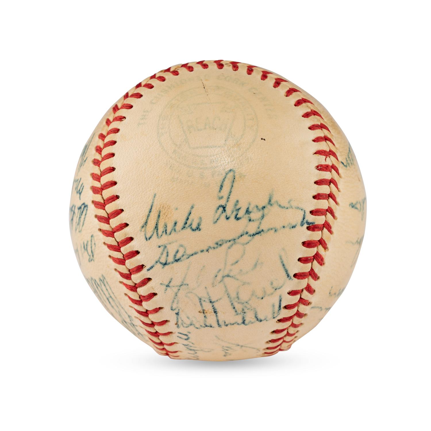 A 1949 Cleveland Indians Team Signed Autograph Baseball Featuring Multiple Hall of Famers (PSA Letter of Authenticity),