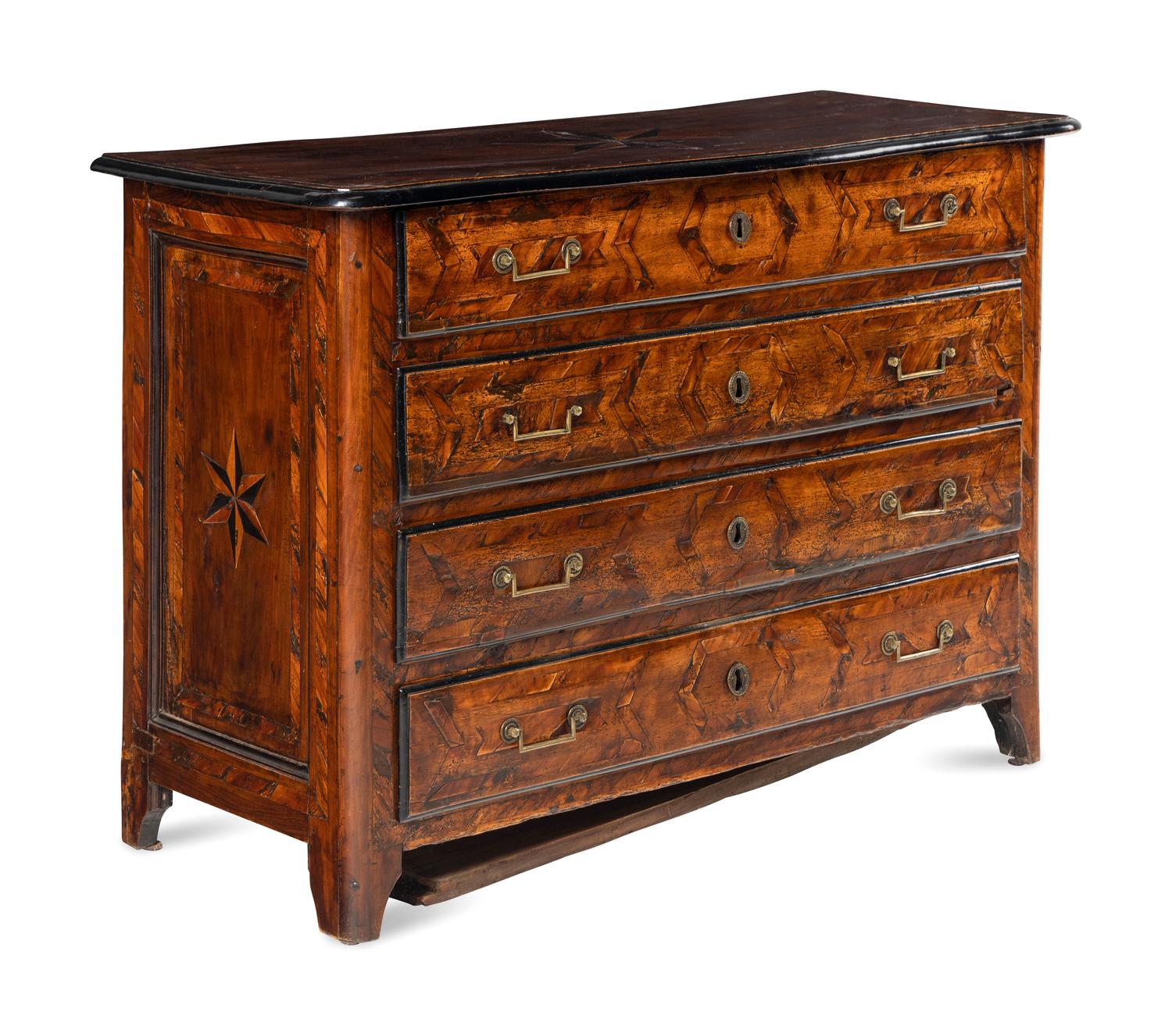A Continental Walnut Commode