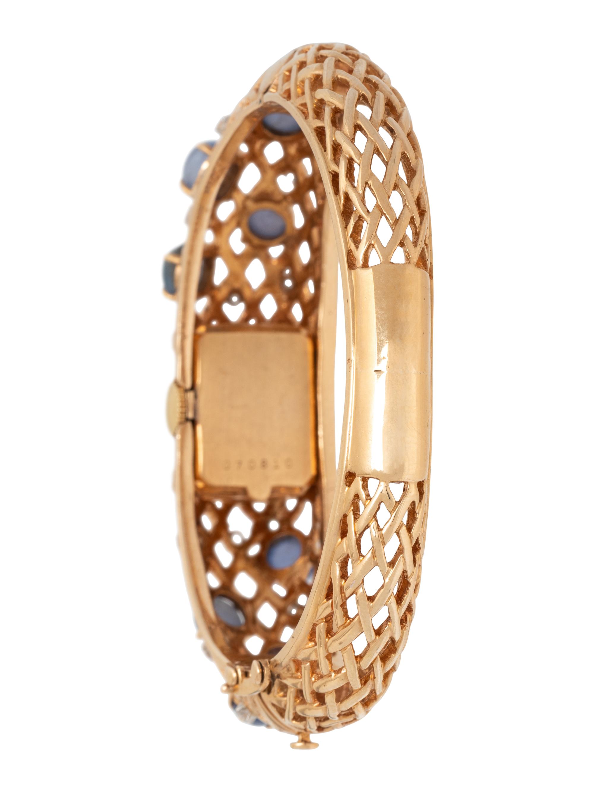 LUCIEN PICARD, YELLOW GOLD, STAR SAPPHIRE, AND DIAMOND BRACELET WATCH