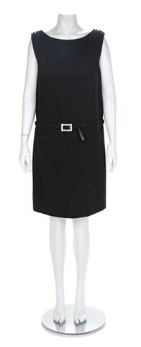 Norman Norell Black Wool Sheath Dress, 1960s No size label
