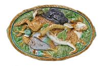 A Minton Majolica Tureen, Width 12 7/8 inches.