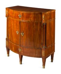A North European Neoclassical Gilt Metal Mounted Mahogany Cabinet