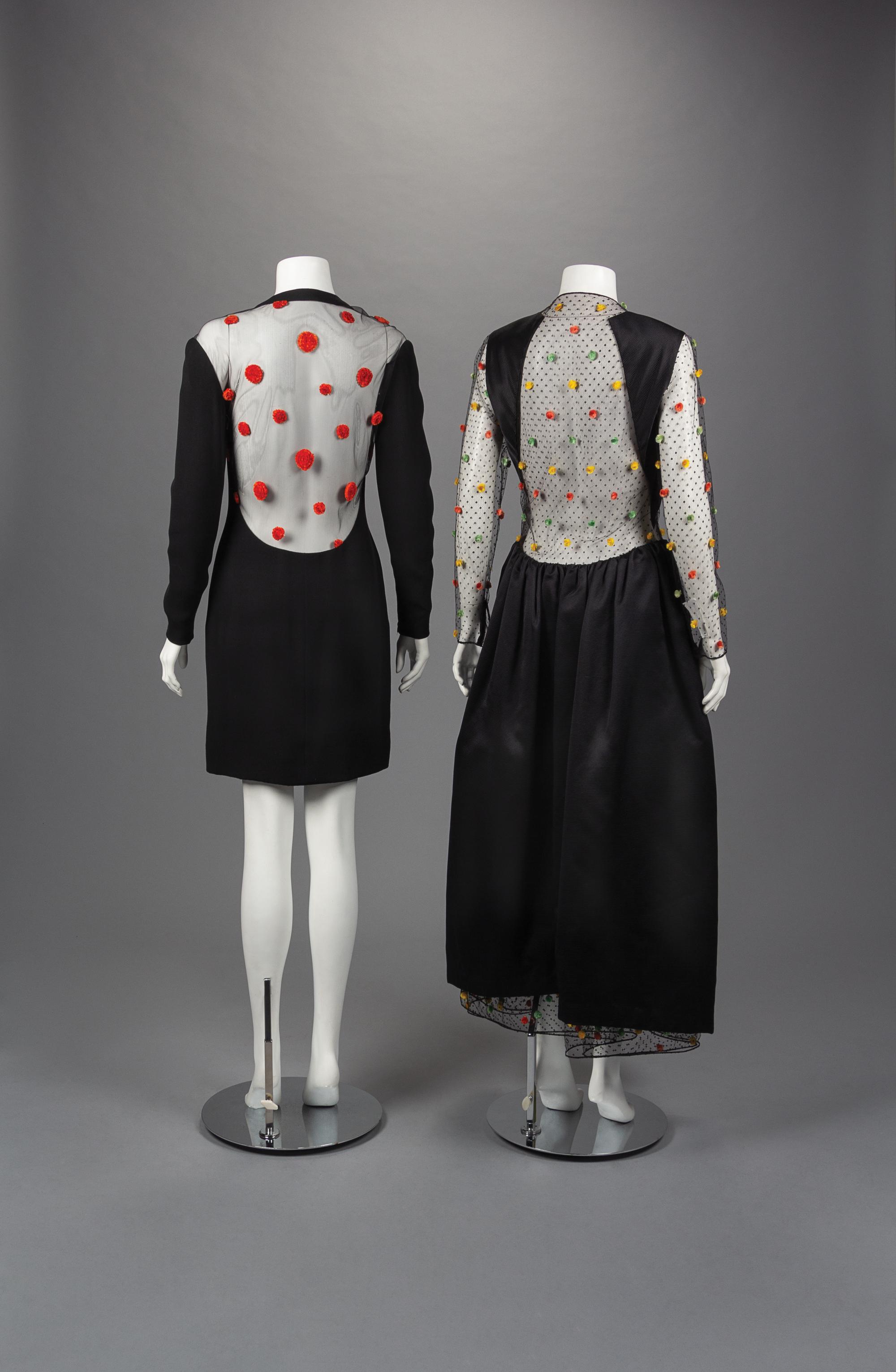 Two Geoffrey Beene Dresses with Chenille Detail, Fall 1989