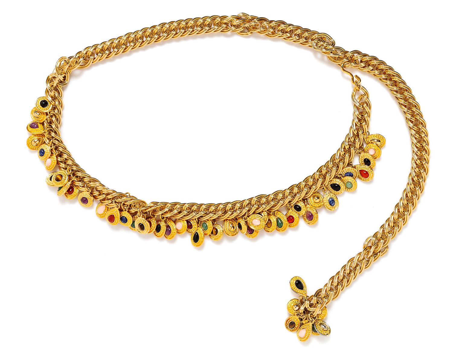 A Judith Leiber Goldtone Charm Belt, 40" L x 1.5" W.