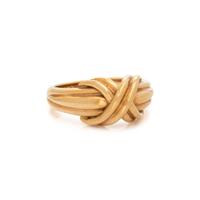 TIFFANY & CO., YELLOW GOLD 'SIGNATURE X' RING