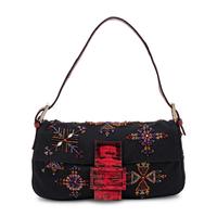 Fendi, Baguette in Beaded Knit and Red Lizard Skin