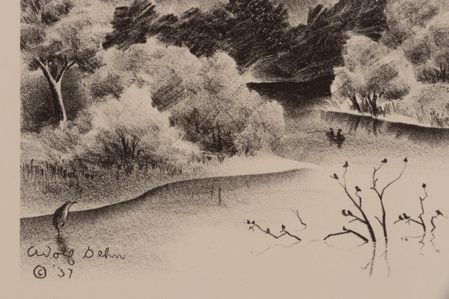 A group of four prints ( Golden Gate; Landscape with Cows; Minnesota Farmyard; Nice Day in Missouri )