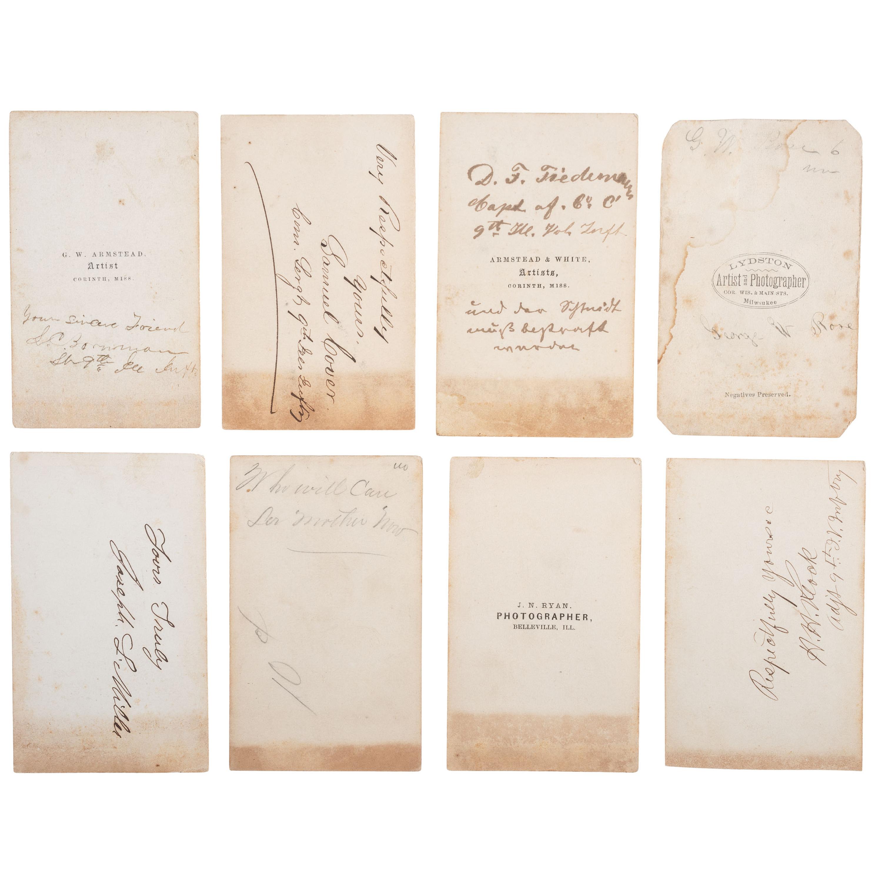 Surgeon Emil Guelich, 9th Illinois Volunteer Infantry. Archive comprising insignia, photographs, and personal items.