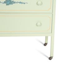 A Painted Metal Chest of Drawers with Dressing Mirror
