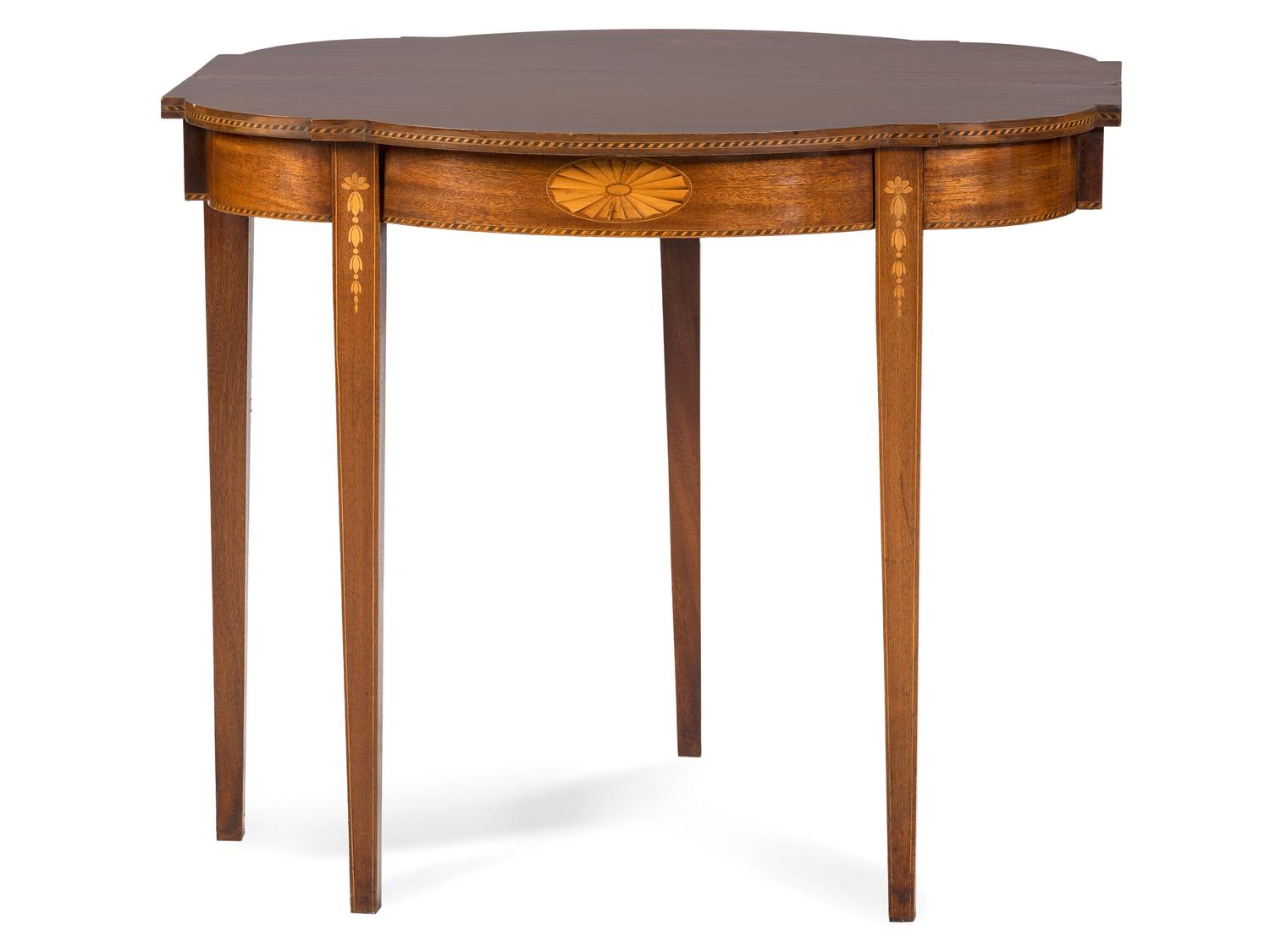 A Federal Inlaid Mahogany Shaped-Top Game Table