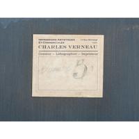 A Champagne Krug and le Saumon Painted Advertising Panel