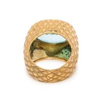 YELLOW GOLD AND BLUE TOPAZ RING