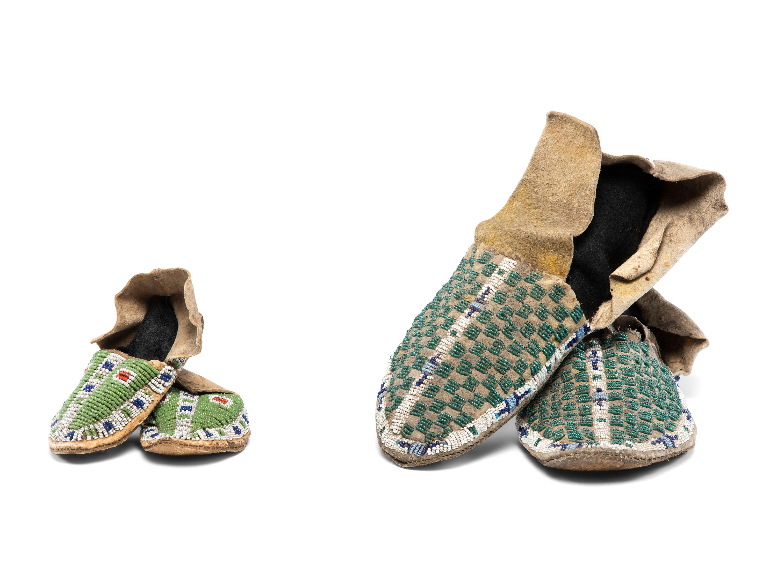 Sioux Beaded Hide Moccasins