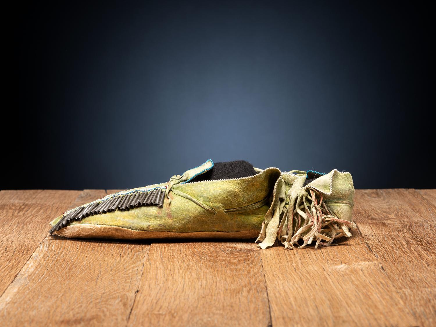 Comanche Beaded Hide Moccasins