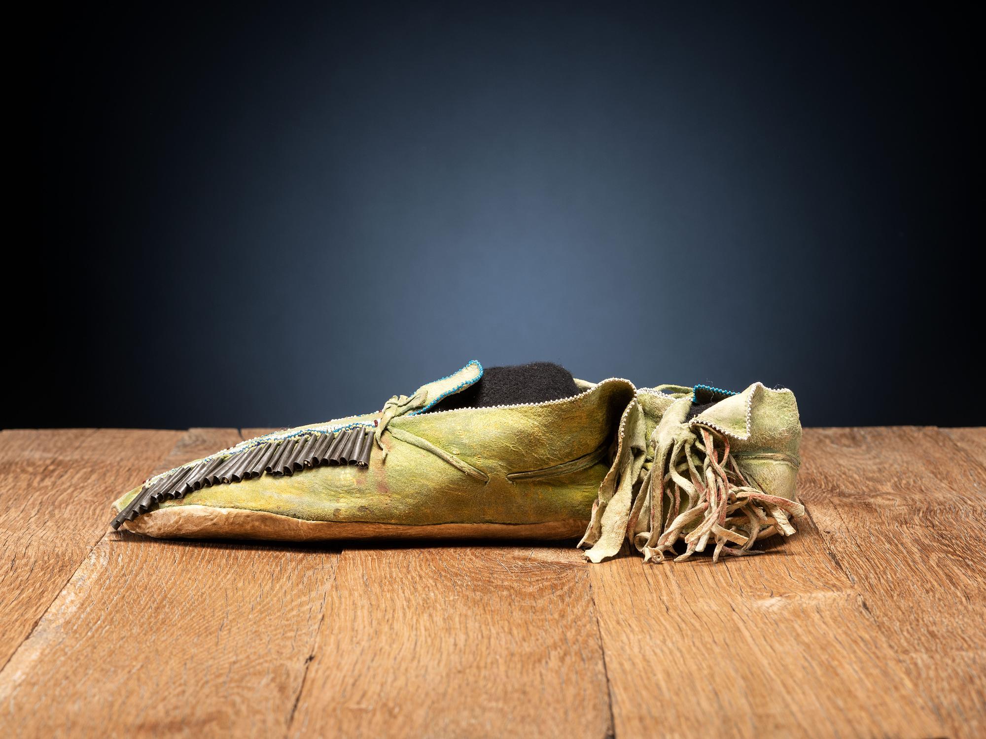Comanche Beaded Hide Moccasins