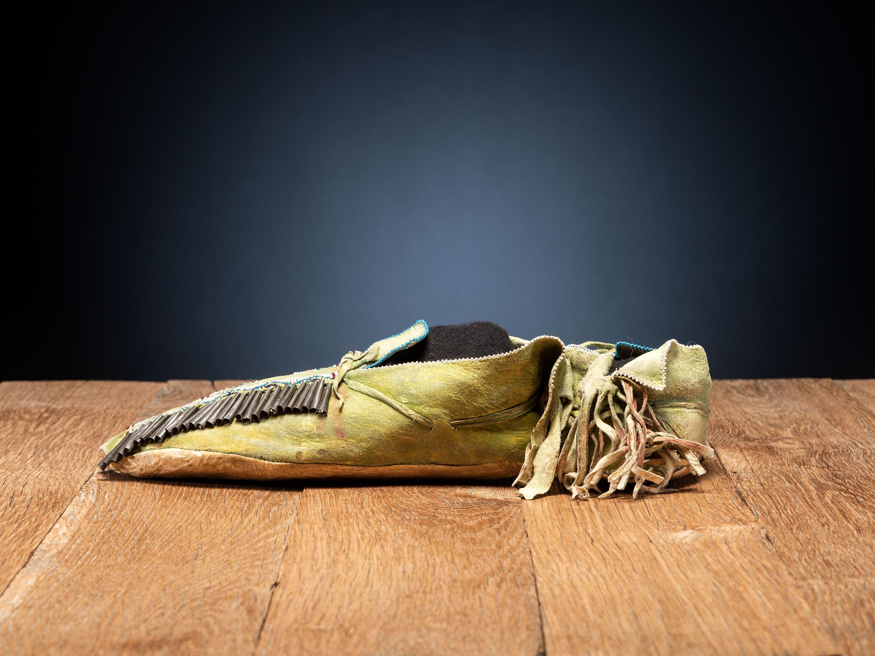 Comanche Beaded Hide Moccasins