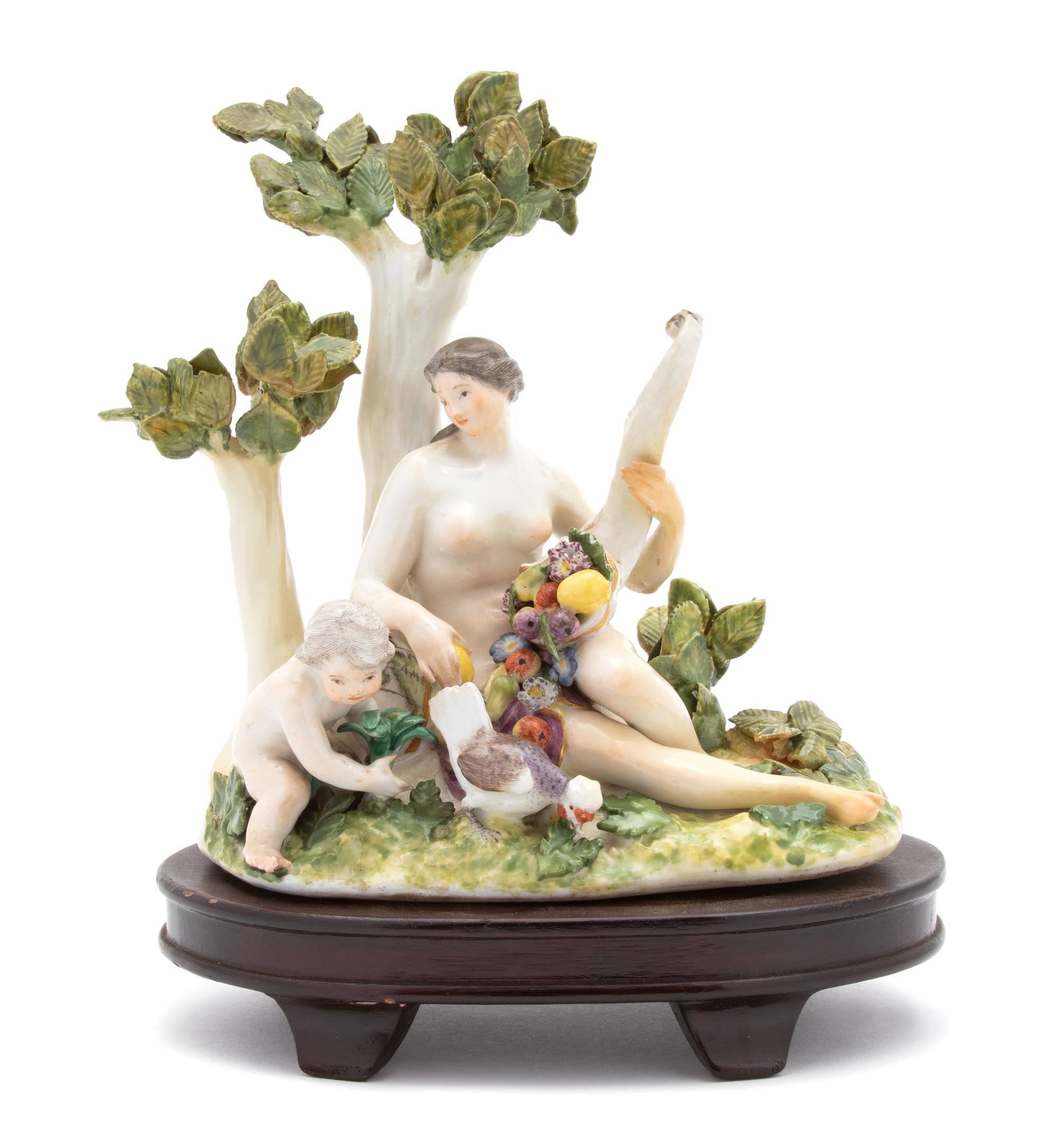 A Meissen Porcelain Allegorical Figure of Earth Height 7 1/2 inches. — 18TH CENTURY
