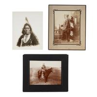 Barry, David F. (1854-1934). A group of 3 photographs, including Circling Bear and Little Big Horn participants Goose and Long Dog.