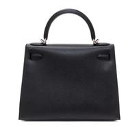 An Hermes Noir Epsom Sellier 28cm Kelly Handbag, 11" x 8.5" x 4".