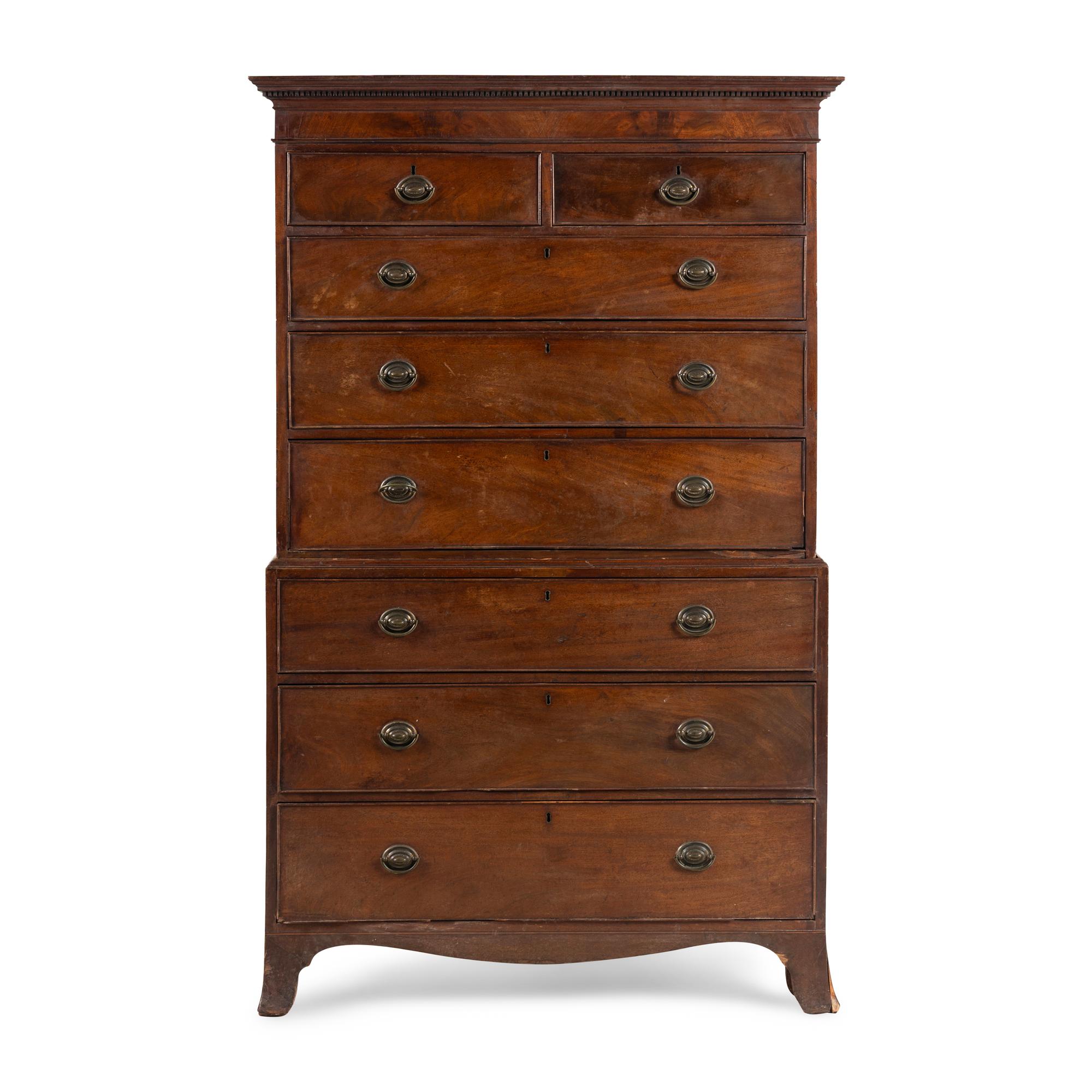 A Late George III Mahogany Chest-on-Chest