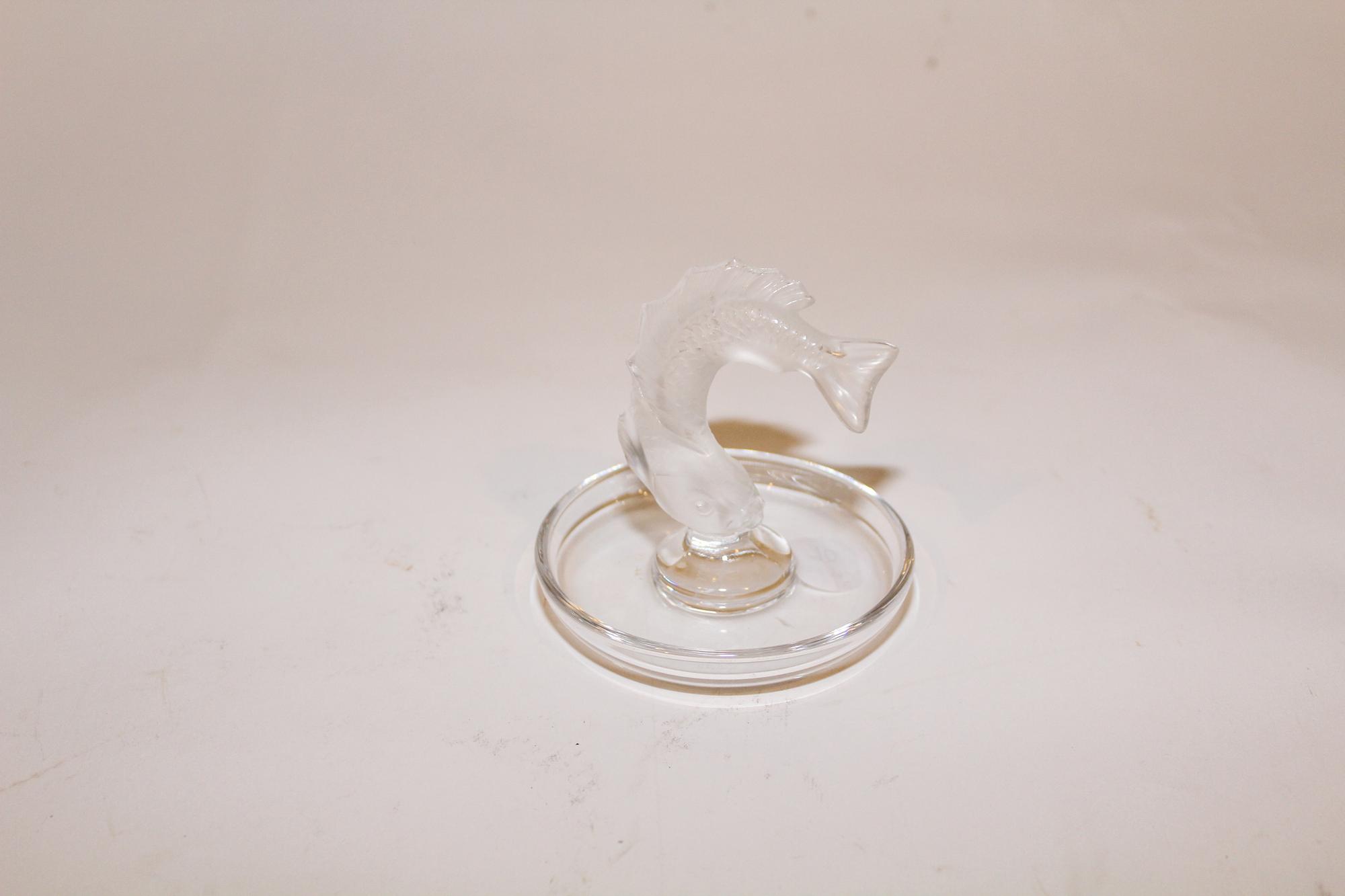 A Lalique Molded and Frosted Glass Ring Tray Diameter of each 3 3/4 inches. — SECOND HALF 20TH CENTURY