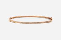 A 14K Rose Gold and Diamond Bangle Bracelet